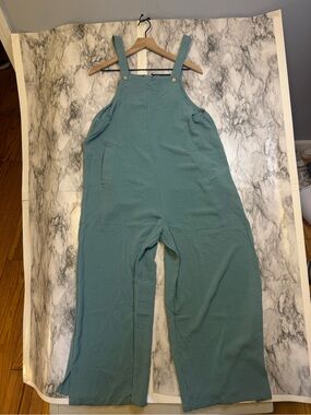 Lepunuo Wide Leg Sleeveless Jumpsuit Teal Blue